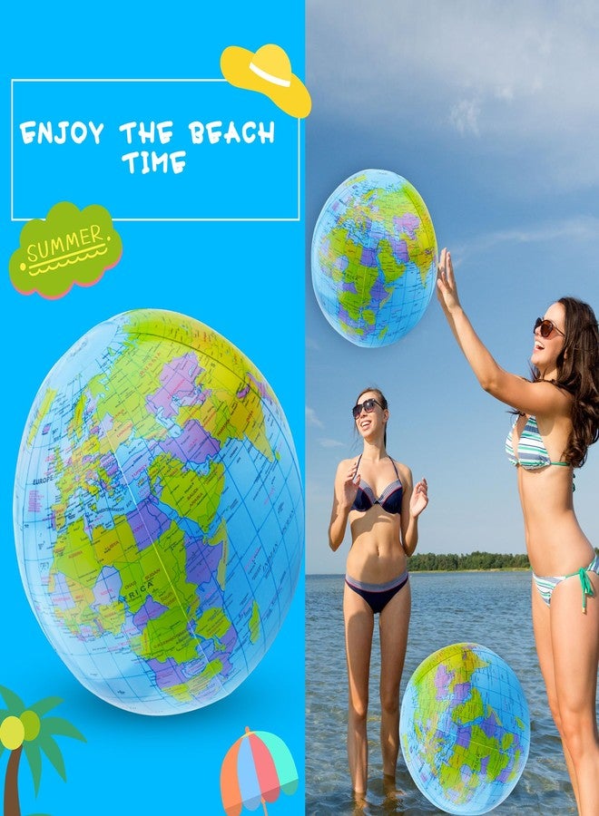 Feradny 12 Pack 16 inches Inflatable Globe Blow up World Globe PVC Earth Beach Ball Globe for Kids Party Bags Swimming Pool Game Geography Classroom Playing or Teaching Party Favors Decorations - Image 5